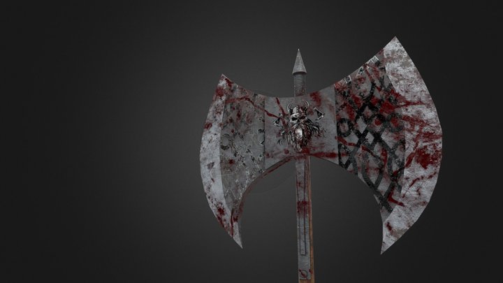 Berserker Double Edges War Axe 3D Model