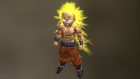 Goku SSJ3 3D Model
