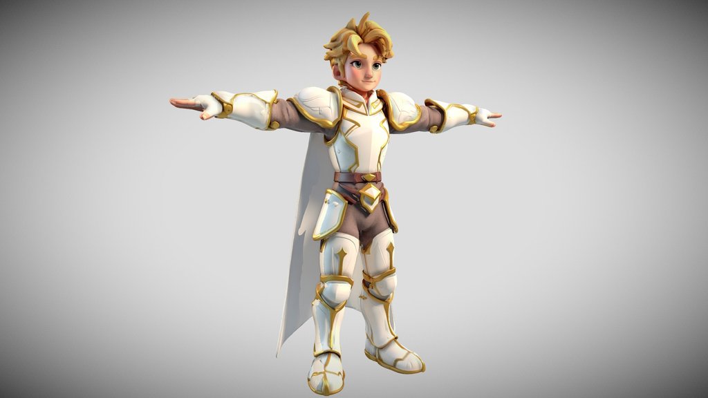 Fantasy White Paladin Handpainted
