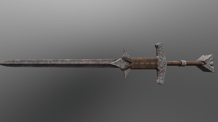Steel Great Sword ( ZWEIHANDER ) 3D Model