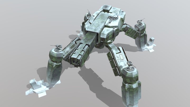 Heavy Artillery Walker 3D Model