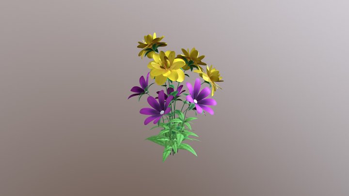 colored flower 3D Model