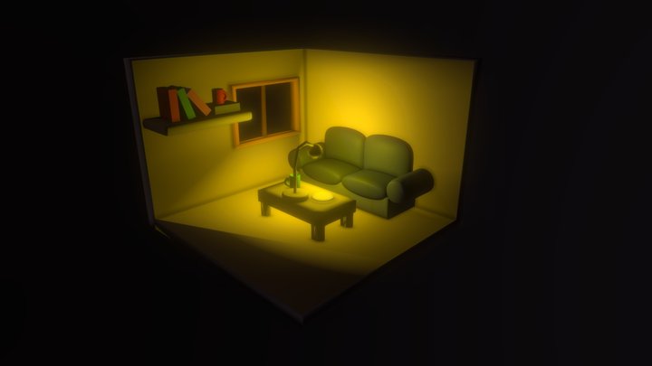 Low poly room 3D Model