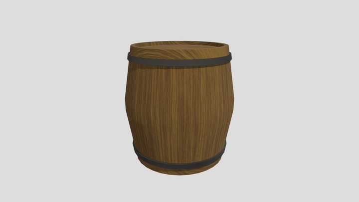 Wooden Barrel 3D Model