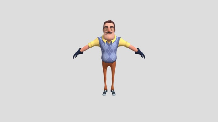 Neighbour watch tv 3D Model