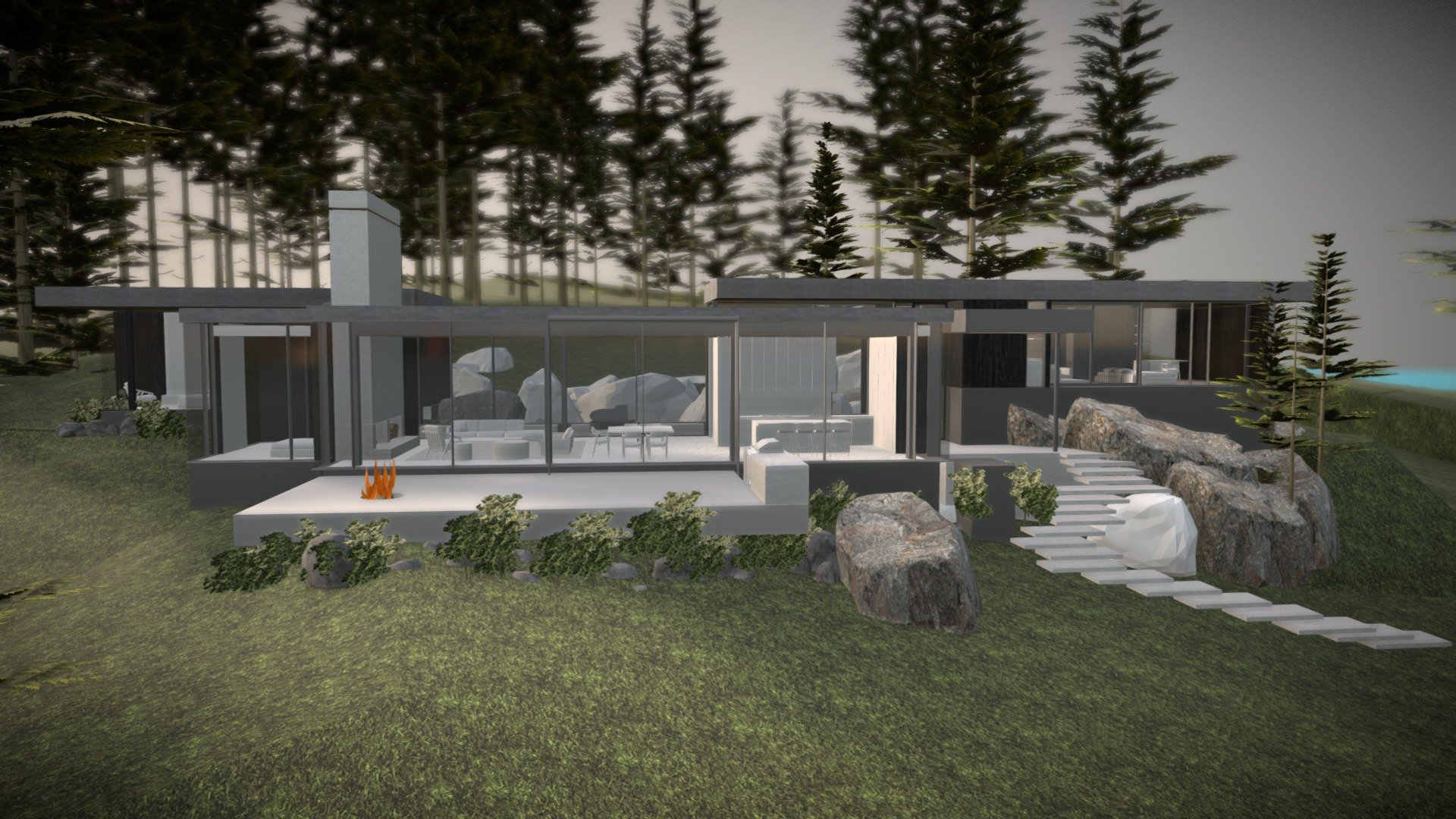 Pine Island Cottage with Rive boat - 3D model by Rico Law (@rico-law ...