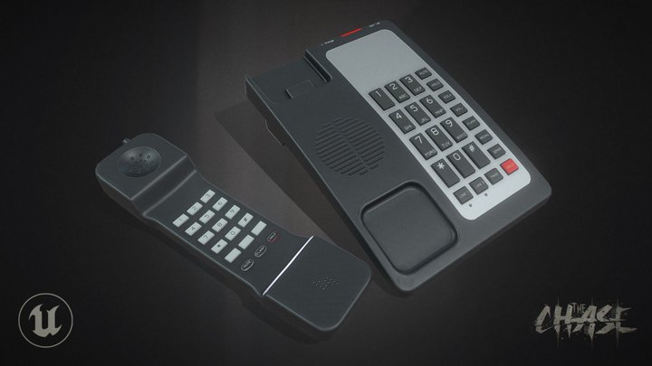 Modern GameReady Cordless Office/Hotel Telephone 3D Model