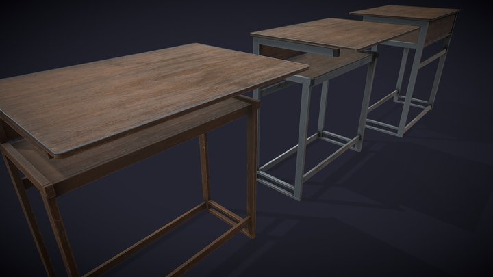School Desk _40MB_2Part – Free 3D Model STL