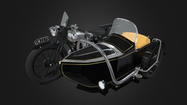 Brough Superior-and Sidecar 3D Model