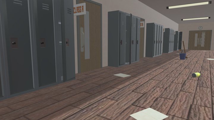 School Corridor 3D Model