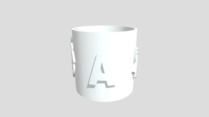 Angela ortega. 3C . Vaso con logos 3D Model
