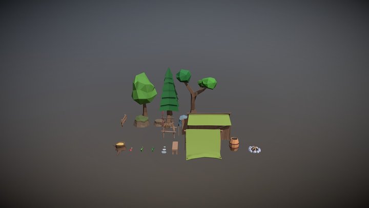 Lowpoly Nature Pack 3D Model