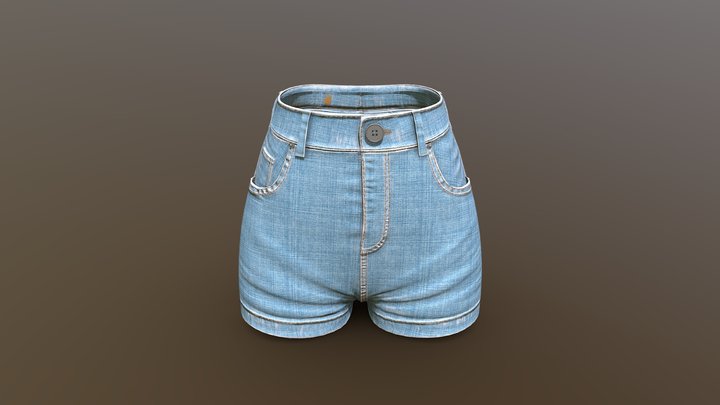 female short jeans 3D Model