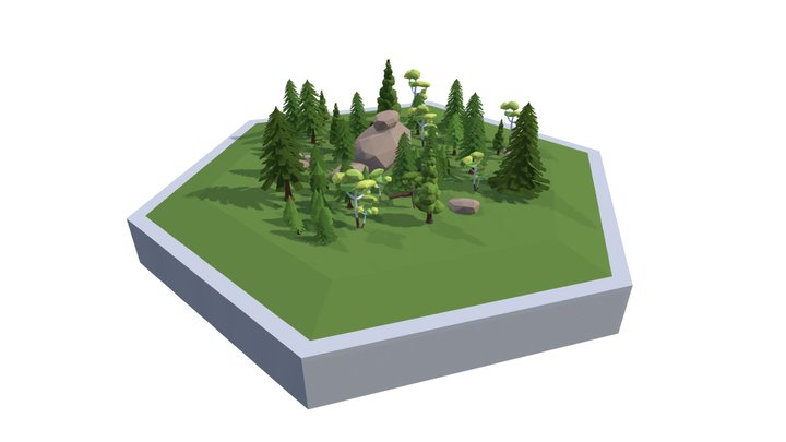 Hex World Woods 1 3D Model