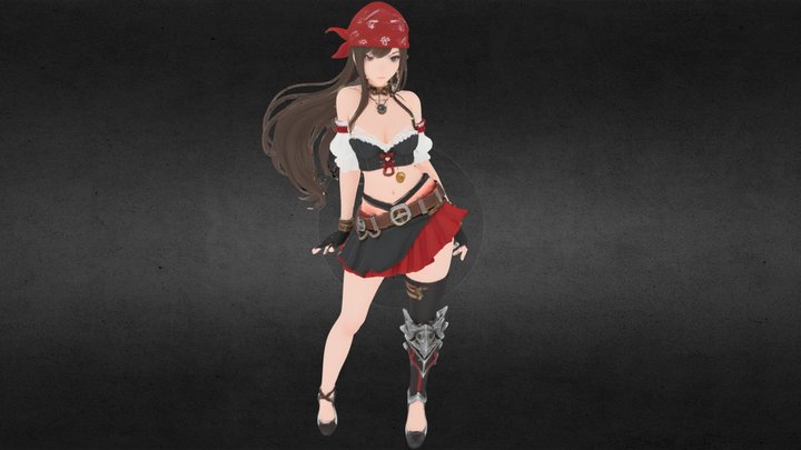 Bandana Waifu 3D Model