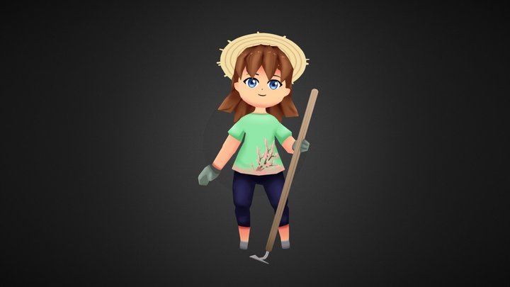 Low Poly Character - Amelia 3D Model