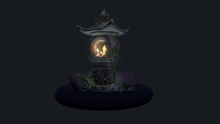 Stone Japanese Lantern 3D Model