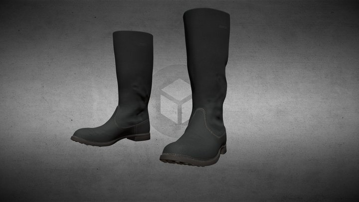 WW II German Jack boots 3D Model