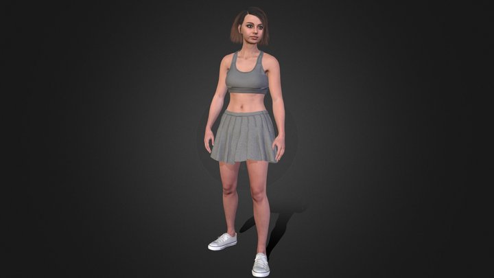 Woman in Summer Outfit 4 - Rigged 3D Model