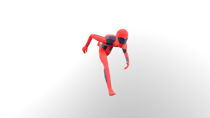 superhero fk rigged low poly 3D Model