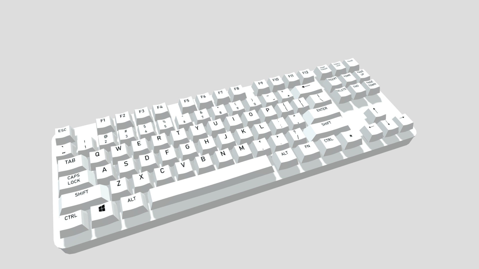 White TKL Keyboard Download Free 3D model by UncleVeles [6b4eb66