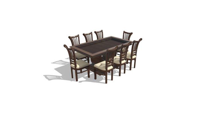 Dining Table | 3D Dining Tbale and Chair set. 3D Model