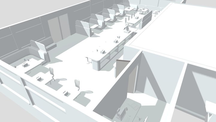 Untextured Diner 3D Model