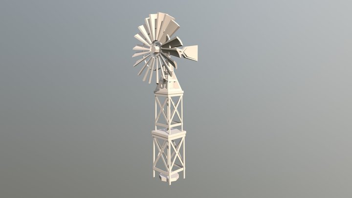 low poly ranchers Windmill 3D Model