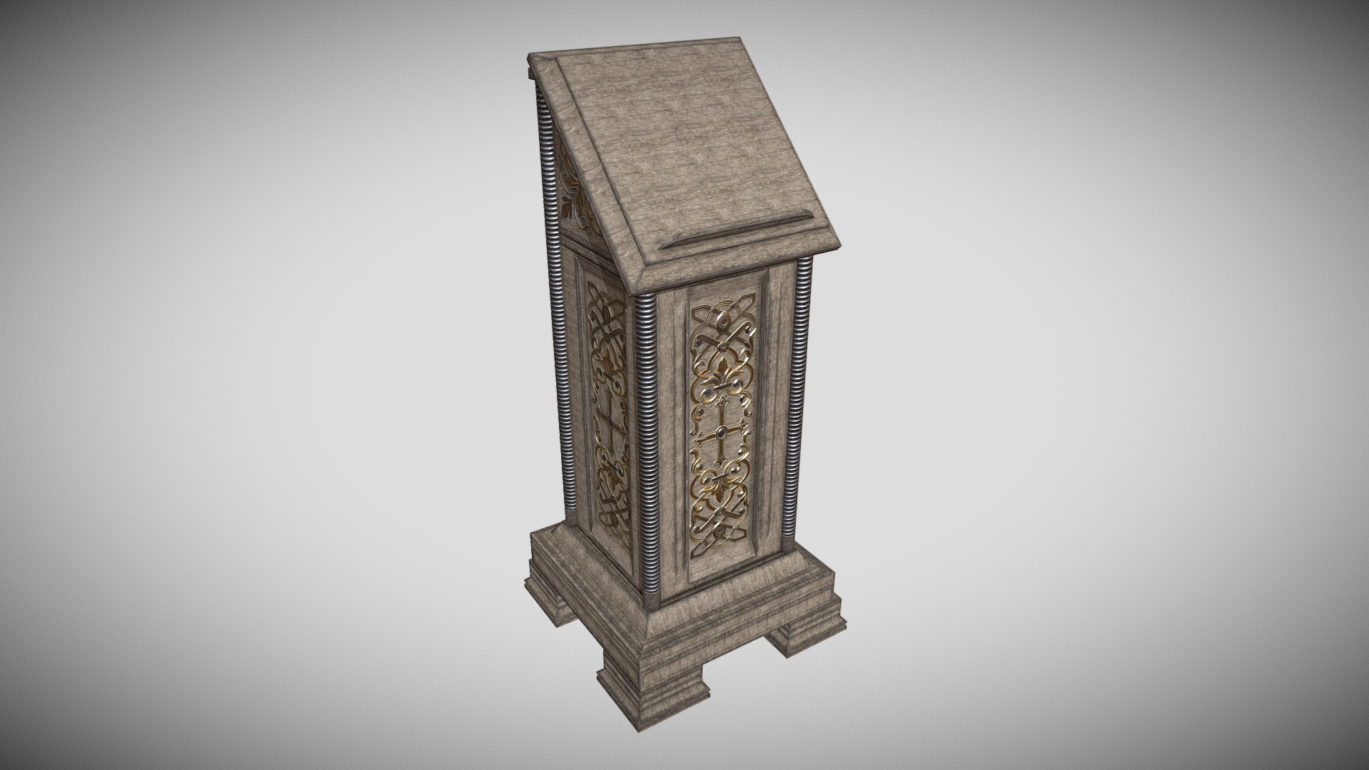3D model Analogion (аналой) - This is a 3D model of the Analogion (аналой). The 3D model is about a small wooden box.
