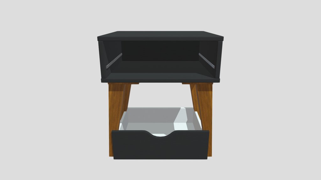 Black Bedside Table 1 Drawer