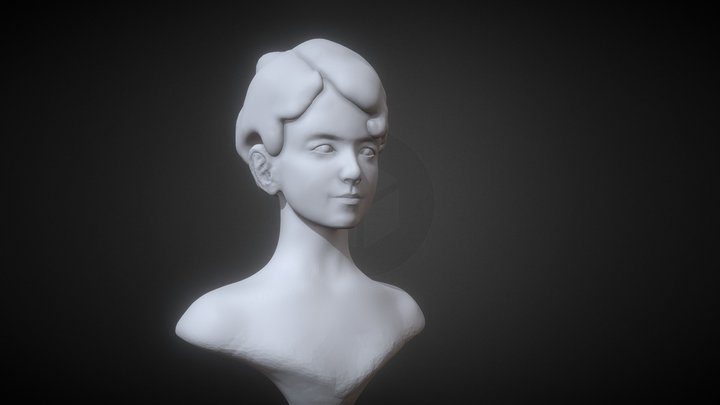 Female Head Sculpture High poly 3D Model