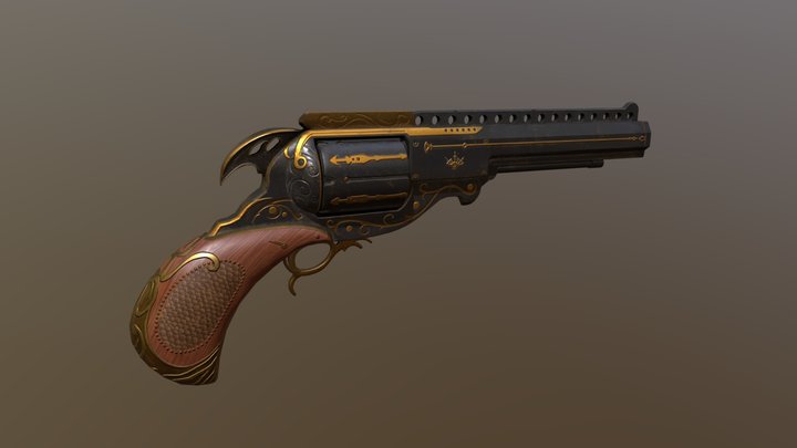 Fancy Revolver 3D Model