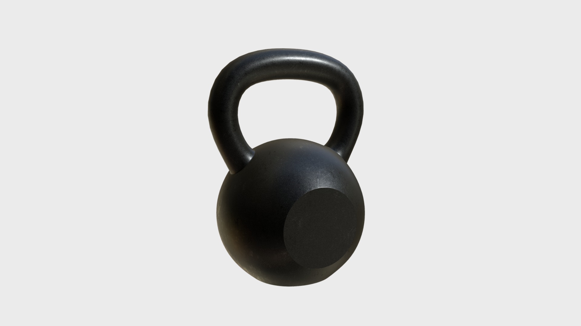 3D model Kettlebell gym equipment - This is a 3D model of the Kettlebell gym equipment. The 3D model is about a black and silver handle.