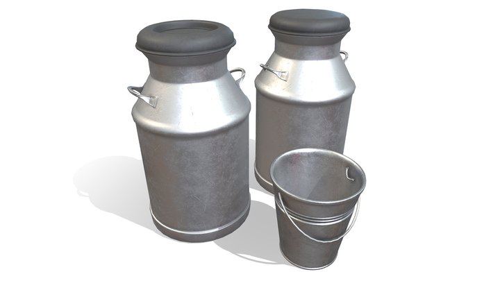 Milk Cans/Metal Bucket 3D Model