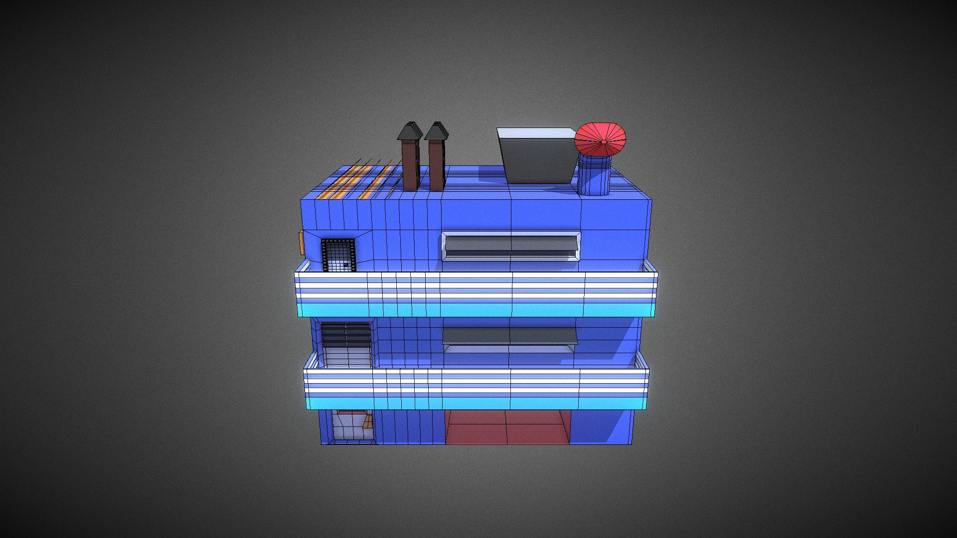 low poly building blender