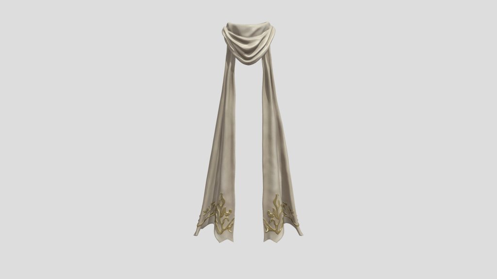 Embroidered Silk Drape