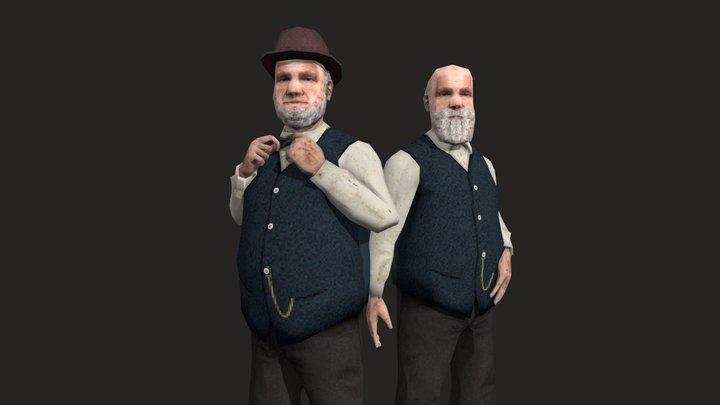 Businessman - PS1 Style Character (Commission) 3D Model