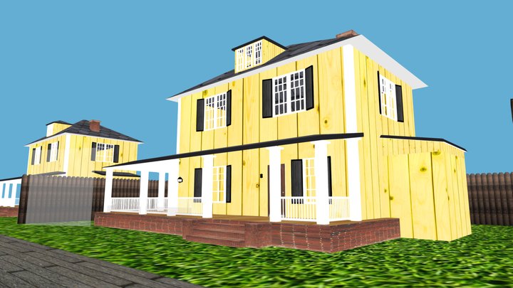 Casa Com Hidrante Render Para Casa - Sketch Fab 3D Model