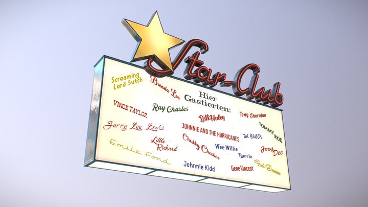 Hamburg Star Club sign 3D Model