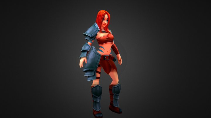 Barbarian woman 3D Model