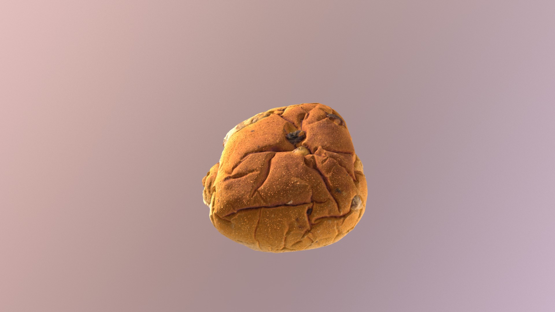3D model two buns with raisins - This is a 3D model of the two buns with raisins. The 3D model is about a close up of a walnut.