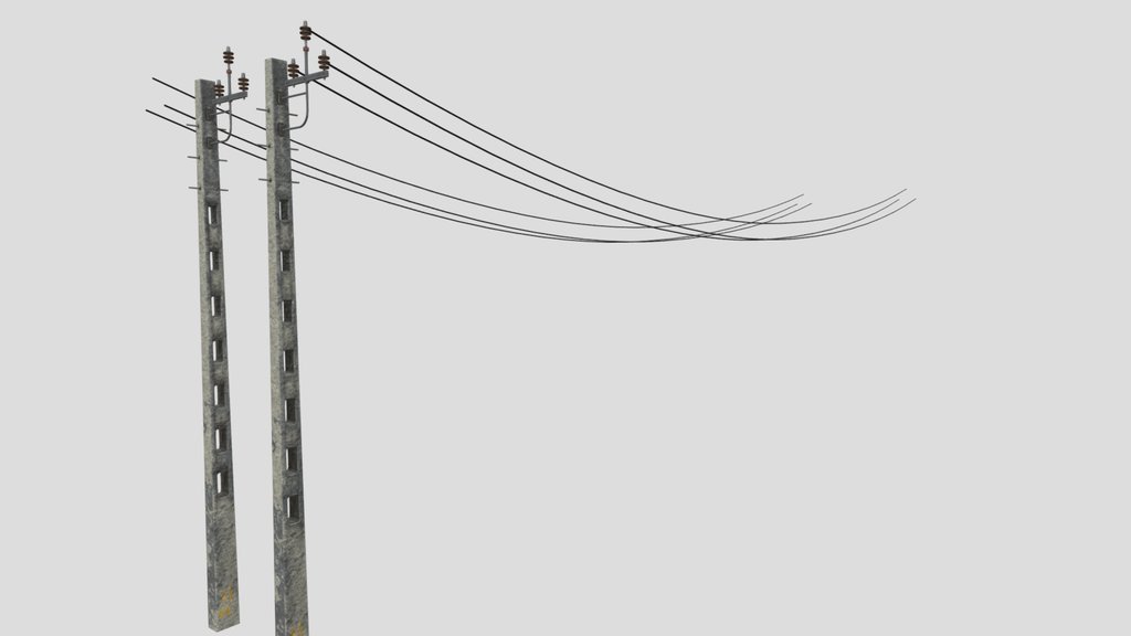 Electric post Avenue Road the alley lowpoly