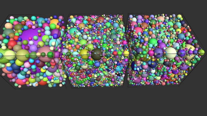 Sphere packing - nonperiodic 3D Model