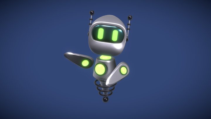 Poddy M1 - Stylized Floating Robot - Posed 3D Model