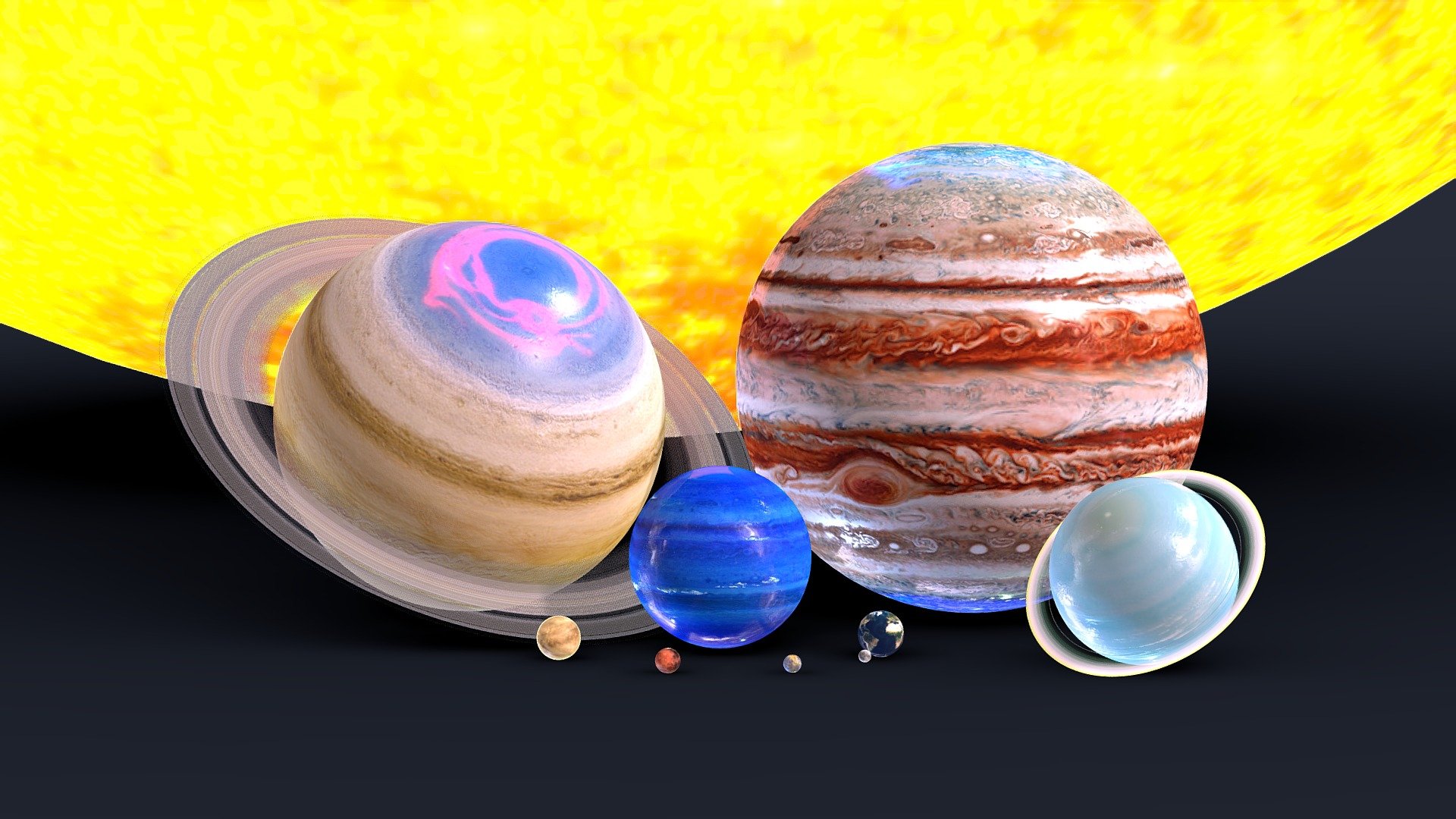 solar system 3d model scale by distance blender download