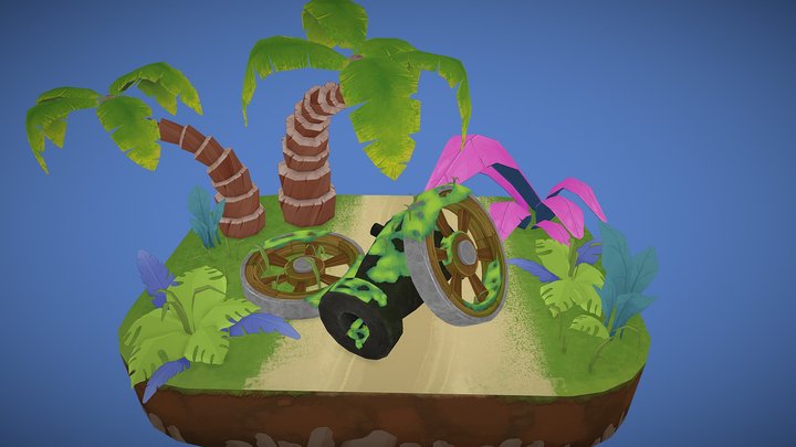 Abandonded Cannon 3D Model