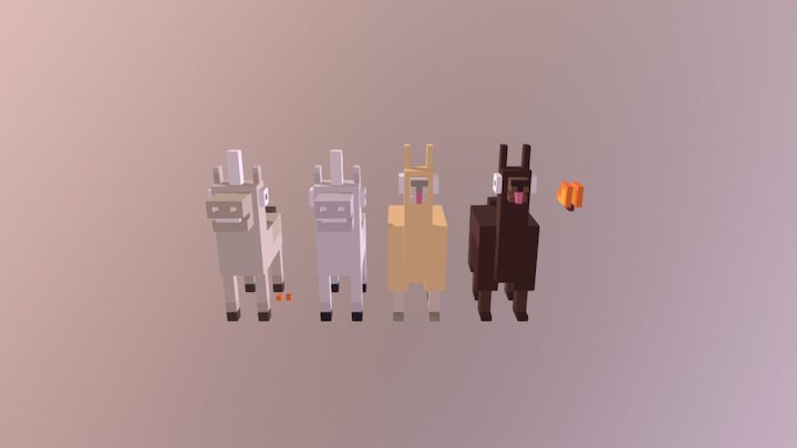 Crossy Road characters 3D Model