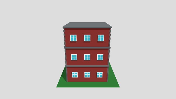 low poly building 3D Model