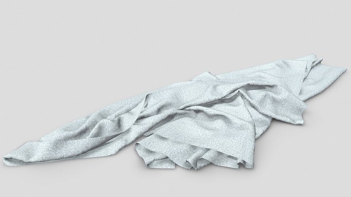 Bath Towel on Ground 3D Model
