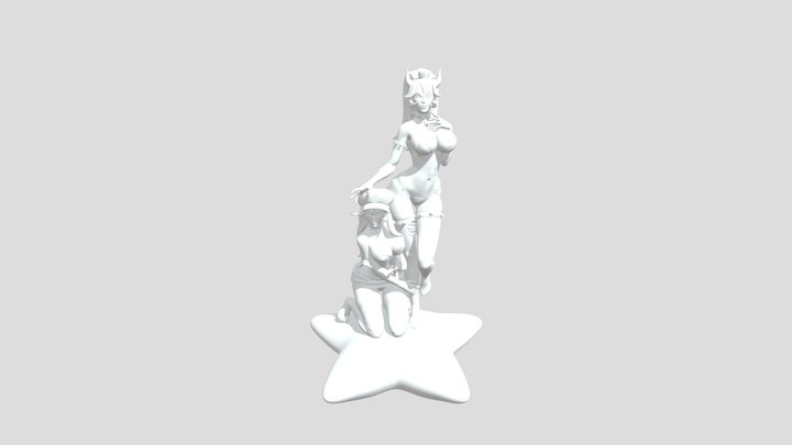beautiful woman cartoon girl 3D Model